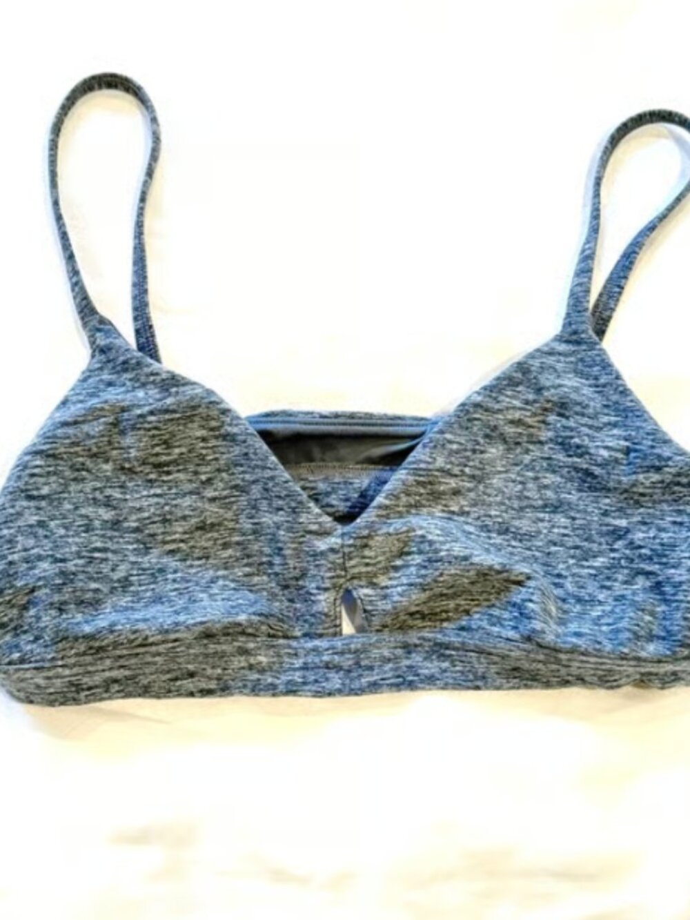 Alo Yoga Alosoft Lounge Bra Blue Haze Heather Size - Picture 2 of 6
